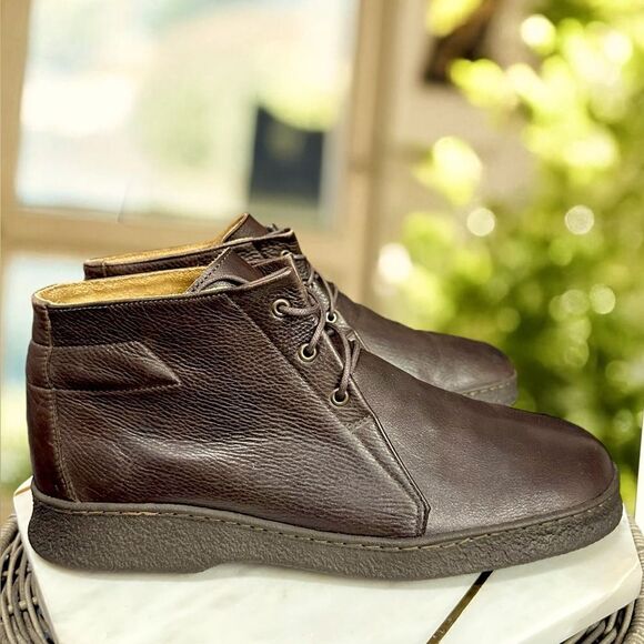 CAMPER Contact Earth Pebbled Leather 3-Eye Gum Sole Chukka Boot Men US 12 EU 45 - Picture 5 of 14